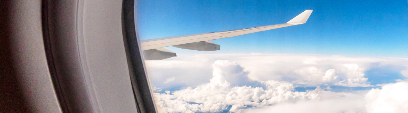 Hero Image; A flight window